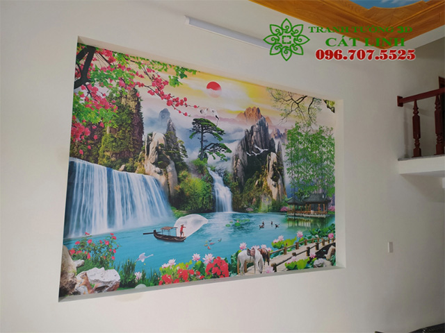 Tranh 3D Phòng Khách Tại Văn Thai 