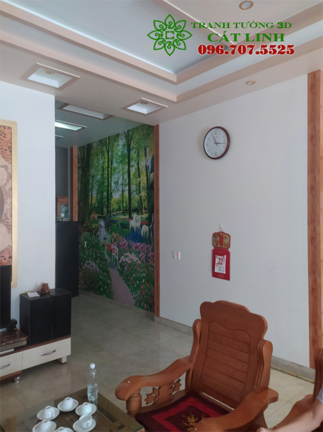 Tranh Thủy Mạc Phòng Khách Thực Tế