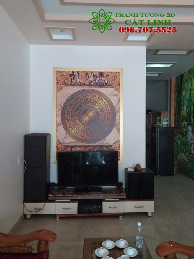 Tranh Thủy Mạc Phòng Khách Thực Tế